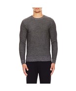 Theory Fabrice E0988721 Men Grey Black Wool Waffle Crew Neck Pullover Sw... - £48.43 GBP+