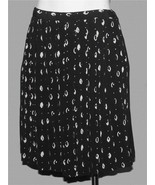 VTG Mephisto Abstract Spots Off-White &amp; Black Knee Length Pleated Skirt ... - $31.44 CAD