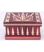Secret Puzzle Red Compartment Wooden Magic Puzzle Box Hungarian Jewelry Lock - $28.88