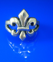 Vintage Fleur de lis RING sterling silver rennaissance medieval knight French fl - £99.12 GBP