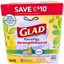 Glad ForceFlex 13-Gallon Kitchen Trash Bags Gain Original Scent + Febrez... - €32,56 EUR