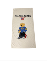 Vintage 90s Polo Sport Ralph Lauren Football Bear Terry Cloth Towel Whit... - $79.15