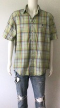 Ralph Lauren Green Plaid Short Sleeve Button-Up Casual Adult Shirt (Size Xl) - £11.72 GBP