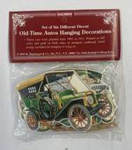 Shackman 1993 Set Of 6 Different Die Cast Old Time Autos Hanging Decorations - £10.15 GBP