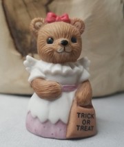 HOMCO Girl Bear Figurine Halloween  Trick-or-Treat 5209 Fall Red Bow - £5.38 GBP