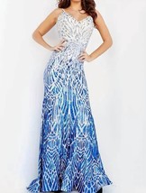 Jovani wide v-neck sequin gown size 6 - $560.56 CAD