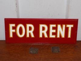 Vintage For Rent Tin Smaltz Sign - $1,014.94 MXN