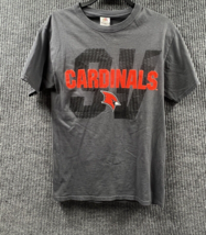 Cardinals 9V Red Bird T-Shirt Mens Small Gray Red Graphic Front Cotton Pullover - £5.63 GBP