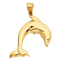 14K Yellow Gold Dolphin Pendant - £187.01 GBP