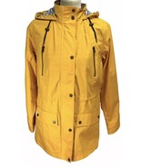 Women&#39;s Orvis Hooded Valley Jacket YELLOW Lined Faux Leather Collar Size... - £51.19 GBP