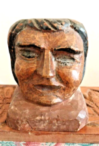 Antique Vintage Spanish Wooden Woman Head Statue - £55.31 GBP