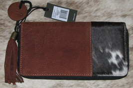 Myra Bag #6545 Hairon, Soft Leather 8&quot;x4&quot; Wallet~Card Slots~ZipAround~In... - £40.05 GBP