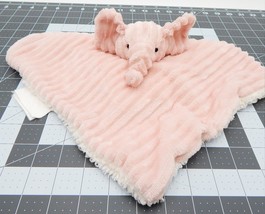 Mon Lapin Pink Elephant Lovey Security Blanket Ribbed Sherpa 12 Inch - £13.42 GBP