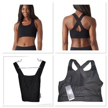 Glider Full Force Bra Black Embossed Leopard Formflex Criss Cross Back S... - $249.21 MXN