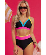 Itzel Drawstring Side V Neck High Waist Bikini Set - $27.99