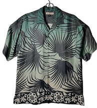 Tommy Bahama Men S Silk Ombre Leaf Tropical Button Down Short Sleeve Shirt - £43.79 GBP