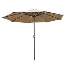 LeisureMod Sierra 9&#39; Outdoor Patio Tilt Market Umbrella with Solar LED L... - $191.09