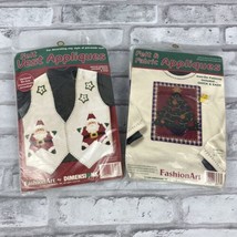  Dimensions Felt &amp; Fabric Appliques Kit Christmas Tree Santa Star Iron On 2pc - £15.92 GBP