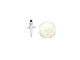Cross antique silver charm pendant or Necklace Charm - $9.50