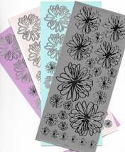 Peel Off Sticker Sheet. Floral. Choice Of Colour. Cardmaking Scrapbooking - $1.49