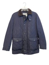 Haverdale Quilted Banker Coat Men Size Medium Navy Blue Technical Outdoor - £28.83 GBP