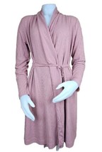 Athleta Wind Down Robe Womens M Pink Waffle Knit Lined Belted Sleep Loun... - $42.66