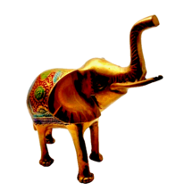 Brass Elephant Painted Heavyweight India - $24.74