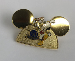 Disneyland Resort Anniversary Lapel Pin Mickey Mouse Ears Gold Tone Brooch 2005 - £11.79 GBP