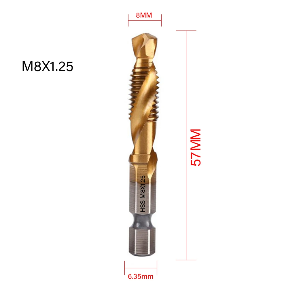 1 2 3 6pcs titanium plated hex shank hss screw thread metric tap drill bits screw thumb200