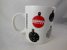 Starbucks 2016 Coffee Christmas 12oz Red Black &amp; White Ornaments Mug Cup - £7.03 GBP