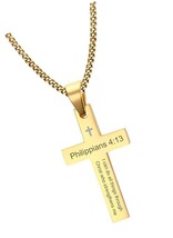 Jewelry Stainless Steel Philippians 4:13 Christian - £57.49 GBP