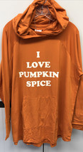 Nwt Lu La Roe 2XL Orange “I ❤️ Pumpkin Spice” Slinky/Scuba Amber Hooded Sweatshirt - £29.97 GBP
