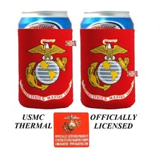 2-USMC EGA US MARINE CORPS CAN Bottle KOOZIE COOLER Coozie Wrap Thermal ... - $17.99