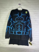 DC Comics Batman Face Mask Glow In The Dark Zip Hoodie Cape Blue Black B... - $27.71