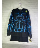DC Comics Batman Face Mask Glow In The Dark Zip Hoodie Cape Blue Black B... - £22.08 GBP