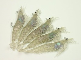 Almost Alive Lures Artificial Soft Plastic Shrimp 6&quot; Silver Rigged 5 pk - £18.65 GBP