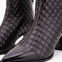 The Celeste Black Tip Quilted Leather Women’s Boot image 3