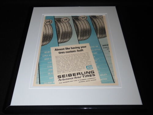 Primary image for 1966 Seiberling Tires Framed 11x14 ORIGINAL Vintage Advertisement