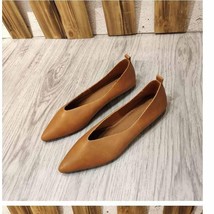 33 Autumn Flat Single Shoes Genuine Leather Woman Flats Shoes Retro Pointed Shal - £36.70 GBP