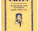 Oasis Garden Restaurant  Menu Buffalo Road in Rochester New York 1930&#39;s - $39.70