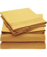 Mellanni 1800 Brushed Microfiber Queen Bed Sheet Set, 4 Piece - Yellow - $648.46 MXN