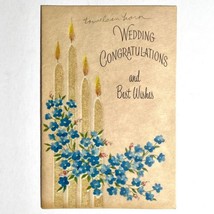 Vintage 1958 Wedding Congratulations Greeting Card Warmest Wishes Joy Bl... - $9.95
