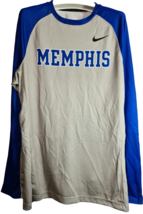 Nike Men&#39;s Memphis Tigers Dri-Fit Long Sleeve T-Shirt Gray/Blue - LARGE - £39.68 GBP