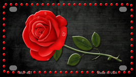 Rose Design Black Novelty Mini Metal License Plate Tag - $14.95