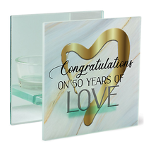 50Th Anniversary Tealight Holder - Congratulations On 50 Years Of Love - $22.95