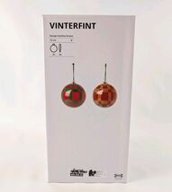 IKEA VINTERFINT Ornament 6" Red Green Set of 2 Christmas Tree Baubles 40... - $29.60