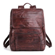 Genuine Leather Travel Backpack Large Capacity 15&quot; Laptop Backpack - £149.56 GBP