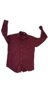 Plains Western Wear Long Sleeve Pearl Snap Shirt Men&#39;s Size Small Maroon - £9.17 GBP