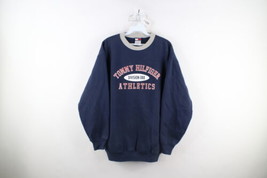 Vintage 90s Tommy Hilfiger Mens XL Faded Spell Out Athletics Sweatshirt Blue - £47.06 GBP