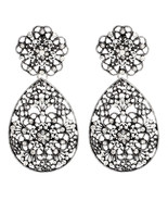 Amrita Singh Islay Antique Silver Clear Crystal Large Earrings ERC 4022 NWT - £17.58 GBP